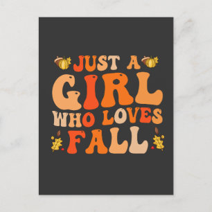 Carte Postale Juste une fille qui aime cadeau funky d'automne gr
