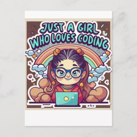 Carte Postale Juste Une Fille Qui Aime Coder Geek Coding Femmes (Devant)