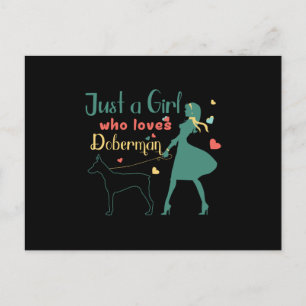 Carte Postale Juste une fille qui aime Doberman