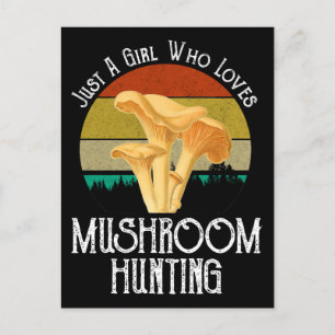 Carte Postale Juste Une Fille Qui Aime La Chasse Aux Champignons