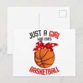 Carte Postale Juste une fille qui aime la fille de basket-ball (Devant / Derrière)
