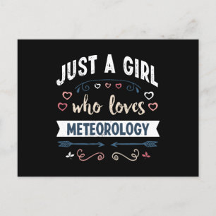 Carte Postale Juste une fille qui aime la météorologie Cadeaux d