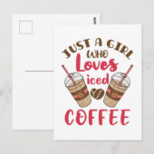 Carte Postale Juste une fille qui aime le café glacé (Devant / Derrière)