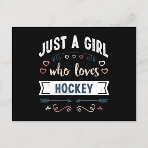 Carte Postale Juste une fille qui aime le hockey Dons amusants