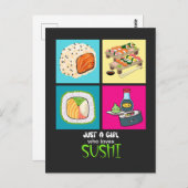 Carte Postale Juste une fille qui aime le sushi (Devant / Derrière)