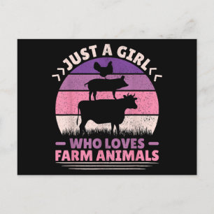 Carte Postale Juste Une Fille Qui Aime Les Animaux Agricoles Aim