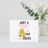 Carte Postale Juste une fille qui aime les canards - mignons ani (Debout devant)