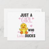 Carte Postale Juste une fille qui aime les canards - mignons ani (Devant / Derrière)