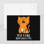 Carte Postale Juste une fille qui aime les chats Pullover (Devant / Derrière)