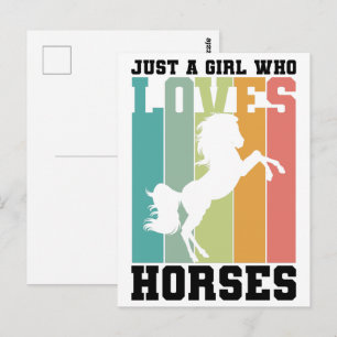 Carte Postale Juste une fille qui aime les chevaux Horse Girl