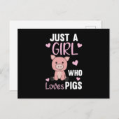 Carte Postale Juste Une Fille Qui Aime Les Cochons Cute Cochon P (Devant / Derrière)