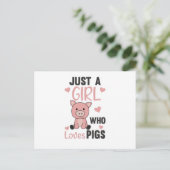 Carte Postale Juste Une Fille Qui Aime Les Cochons Cute Cochon P (Debout devant)
