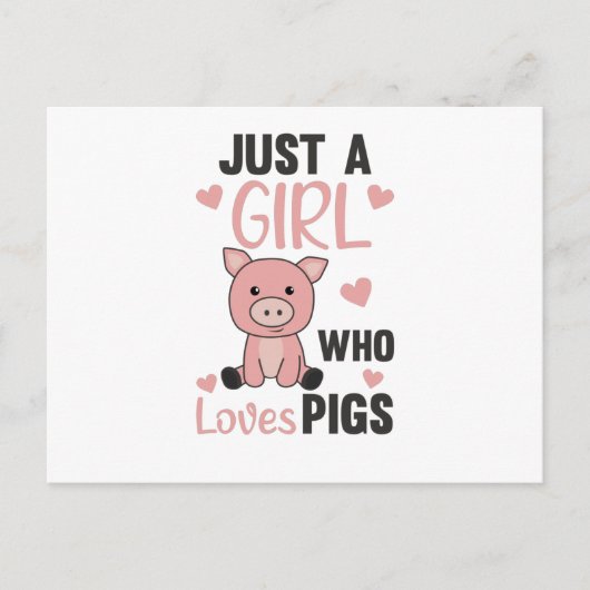Carte Postale Juste Une Fille Qui Aime Les Cochons Cute Cochon P (Devant)