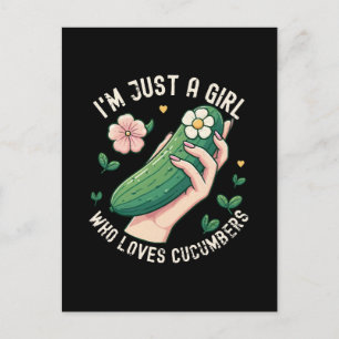 Carte Postale Juste une fille qui aime les concombres - Végétari
