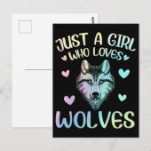 Carte Postale Juste Une Fille Qui Aime Les Loups Mignons (Devant / Derrière)
