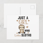 Carte Postale Juste une fille qui aime les mignons animaux de Sl (Devant / Derrière)