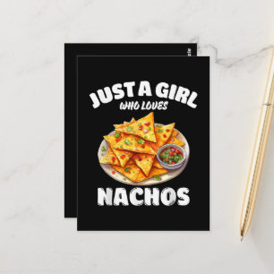 Carte Postale Juste une fille qui aime les nachos drôle amateur 