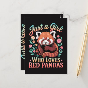 Carte Postale Juste Une Fille Qui Aime Les Pandas Rouges