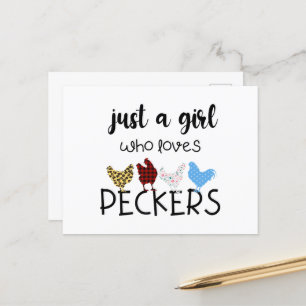 Carte Postale Juste Une Fille Qui Aime Les Peckers Chemise Poule