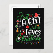 Carte Postale Juste une fille qui aime Noël (Devant / Derrière)