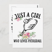 Carte Postale Juste une fille qui aime Pickleball (Devant / Derrière)