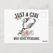 Carte Postale Juste une fille qui aime Pickleball (Dos)