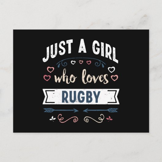 Carte Postale Juste une fille qui aime Rugby Cadeaux drôles (Devant)