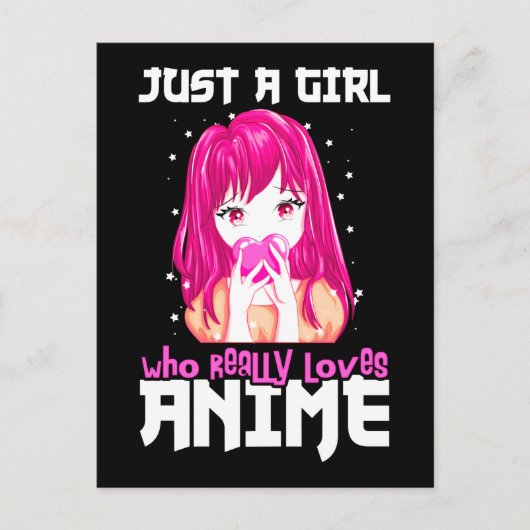 Carte Postale Juste Une Fille Qui Aime Vraiment Anime (Devant)