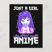 Carte Postale Juste une fille qui aime vraiment l'Anime en viole (Devant)