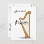 Carte Postale Juste une note avec Harp Poastcard. (Devant / Derrière)