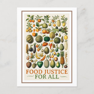 Carte Postale Justice alimentaire ! Art vintage