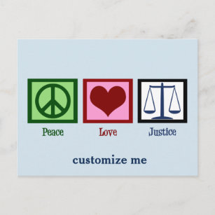 Carte Postale Justice de l'amour pour la paix