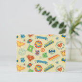 Carte Postale Justice League Super Hero Badge Pattern (Debout devant)