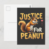 Carte Postale Justice pour arachide L’écureuil P’nut PNut arachi (Devant / Derrière)
