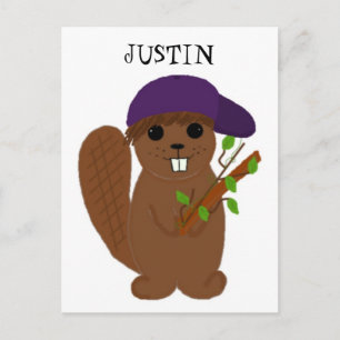 Carte Postale Justin Beaver de dessin animé