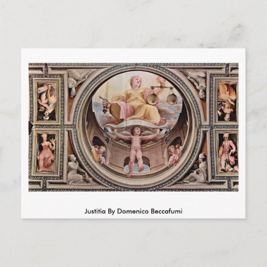 Carte Postale Justitia Par Domenico Beccafumi (Devant)