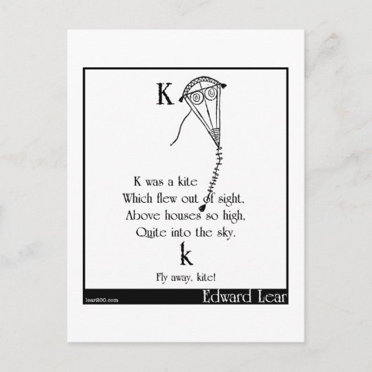 Carte Postale K était un cerf-volant (Devant)