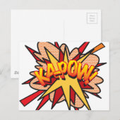 Carte Postale KA-POW Amusant Art Pop Bande Dessinée Rétro (Devant / Derrière)