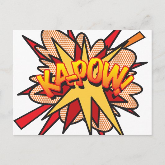 Carte Postale KA-POW Amusant Art Pop Bande Dessinée Rétro (Devant)