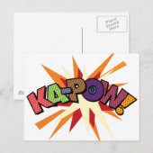 Carte Postale KA-POW Amusant Art Pop Bande Dessinée Rétro (Devant / Derrière)
