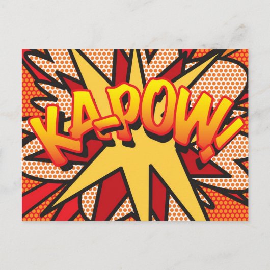 Carte Postale KA-POW Amusement Art Pop Retro Bande Dessinée (Devant)