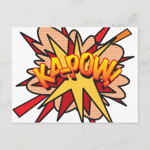 Carte Postale KA-POW Amusement Bande Dessinée Rétro Art Pop