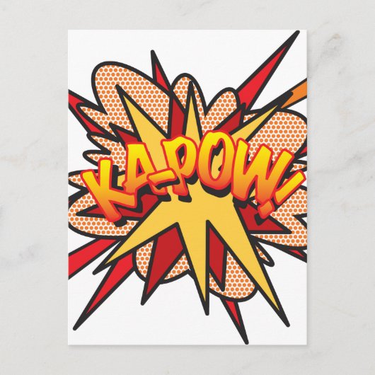 Carte Postale KA-POW Amusement Rétro Bande Dessinée Pop Art (Devant)