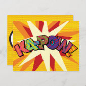 Carte Postale KA-POW Fun Retro Comic Book Pop art (Devant / Derrière)