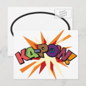 Carte Postale KA-POW Votre bulle de discours de message Fun Retr (Devant / Derrière)