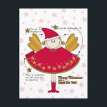 Carte Postale Kaart kerstengeltje knutselen do-it-yourself<br><div class="desc">Vrolijke kerstkaart a rencontré een vrolijke illustratie van een zelf te knutselen kerstengeltje.</div>