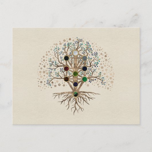 Carte Postale Kabbalah L'arbre de vie sur toile (Devant)