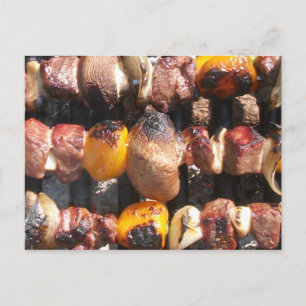 Carte Postale Kabobs brochés sur le grill