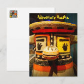 Carte Postale Kachina Doll Face Photo Aventure Await mignonne Bo (Devant / Derrière)