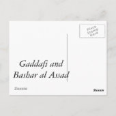 Carte Postale Kadhafi et Bachar el-Assad (Dos)